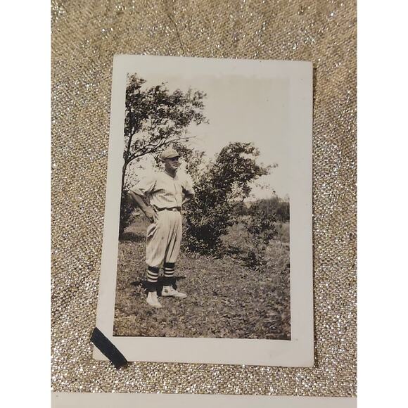 2 Vintage Photos 1920s Baseball Players Game Rural Ohio Sports Uniform Action - Picture 2 of 7